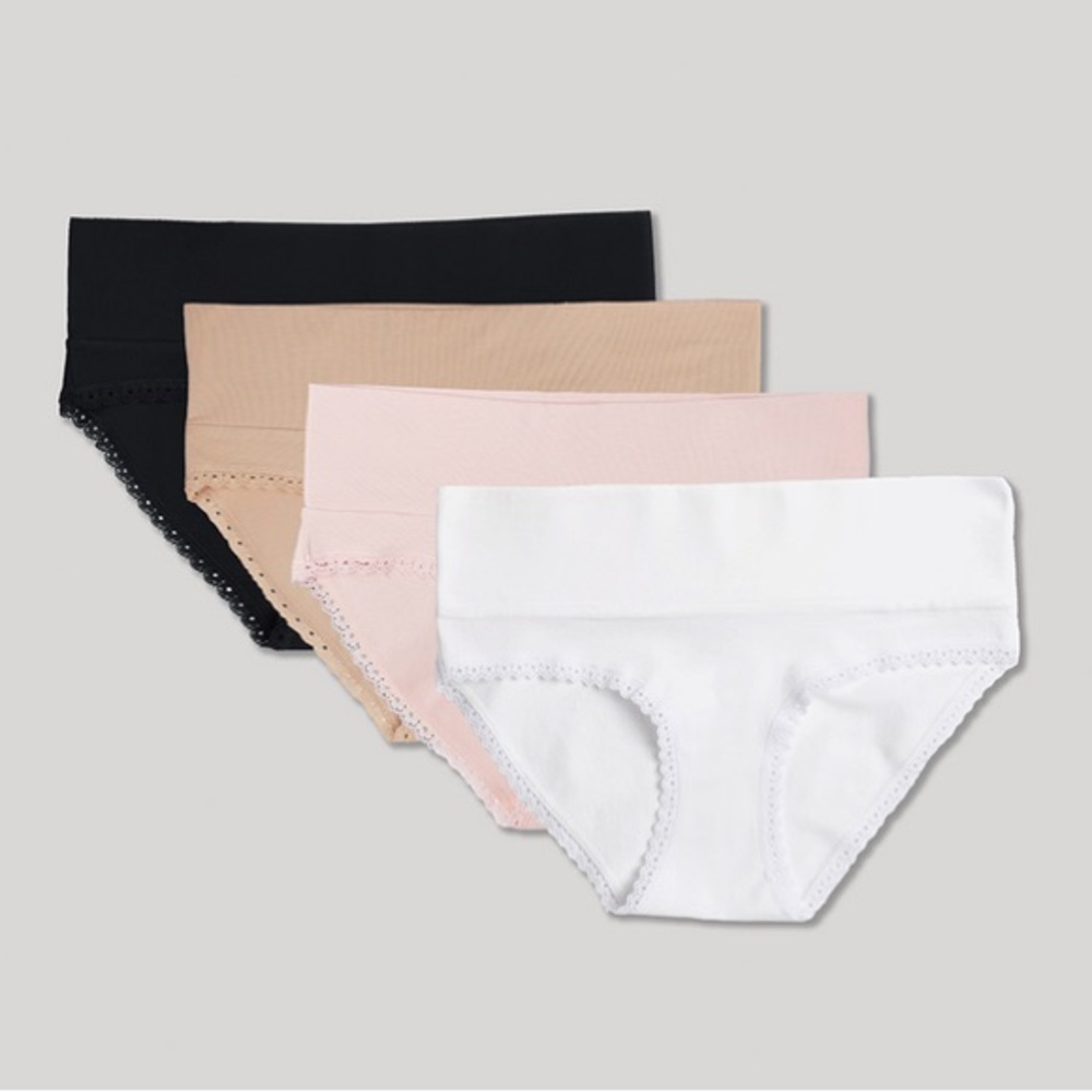 PACT | Organic Cotton Maternity (and beyond!)  Fold-over hipster panty ASSORTED